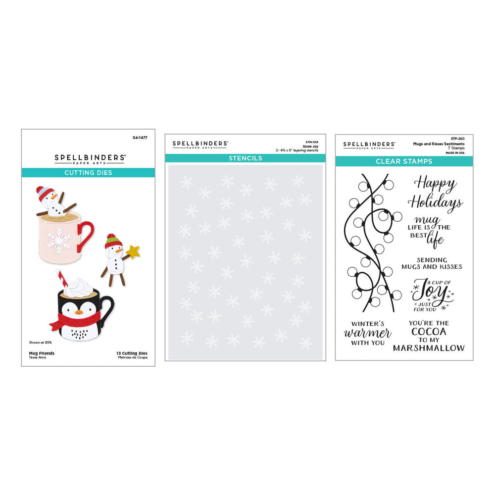 Merry Mugs and Kisses Die, Stamp & Stencil Bundle