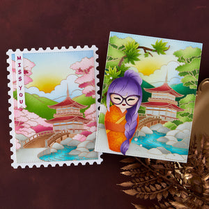 Autumn Kokeshi Dolls Stamp & Die Set by Alex Syberia