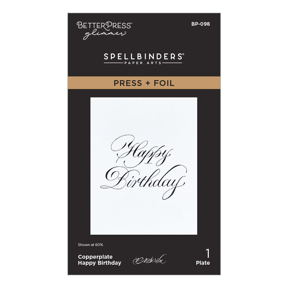 Copperplate Happy Birthday Press + Foil Plate by Paul Antonio