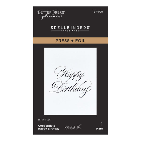 Copperplate Happy Birthday Press + Foil Plate by Paul Antonio
