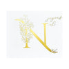Floral N and Sentiment Press Plate