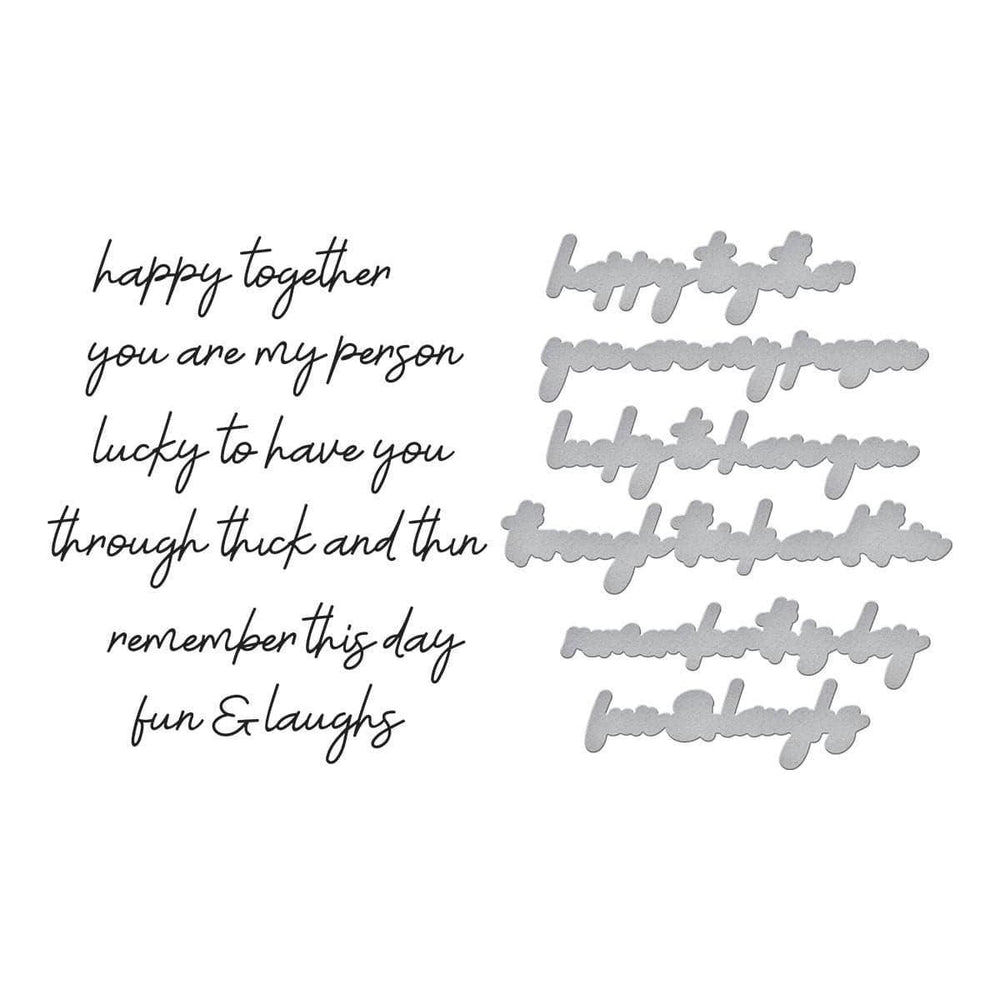 Friends Sentiments Press Plate & Die Set from the Storytelling by Spellbinders Scrapbooking Collection
