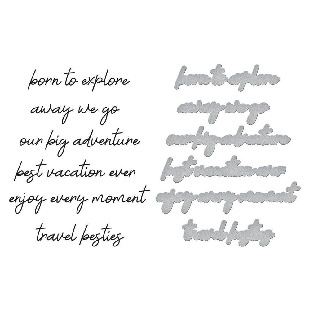 Wander Sentiments Press Plate & Die Set from the Storytelling by Spellbinders Scrapbooking Collection