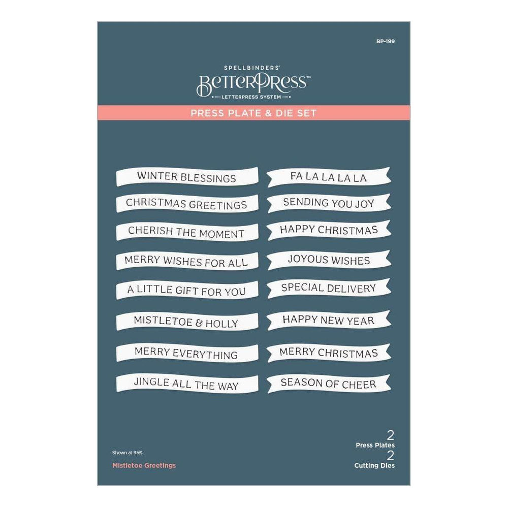 Mistletoe Greetings Press Plate & Die Set