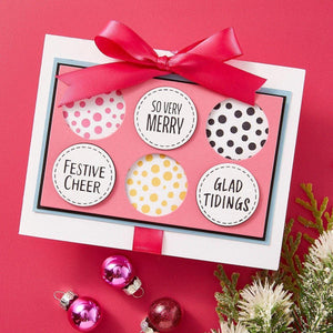 Festive Circle Sentiments Press Plates & Die Set by Lisa Horton
