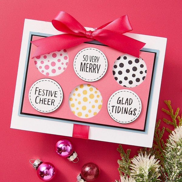 Festive Circle Sentiments Press Plates & Die Set by Lisa Horton