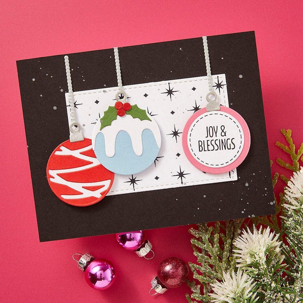 Festive Circle Sentiments Press Plates & Die Set by Lisa Horton