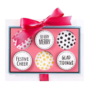 Festive Circle Sentiments Press Plates & Die Set by Lisa Horton