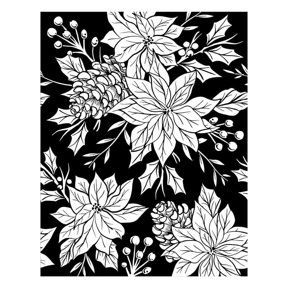 Festive Poinsettias BetterPress and Stencil Bundle from the Amaryllis Christmas Collection by Yana Smakula