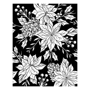 Festive Poinsettias Press Plate from the Amaryllis Christmas Collection by Yana Smakula