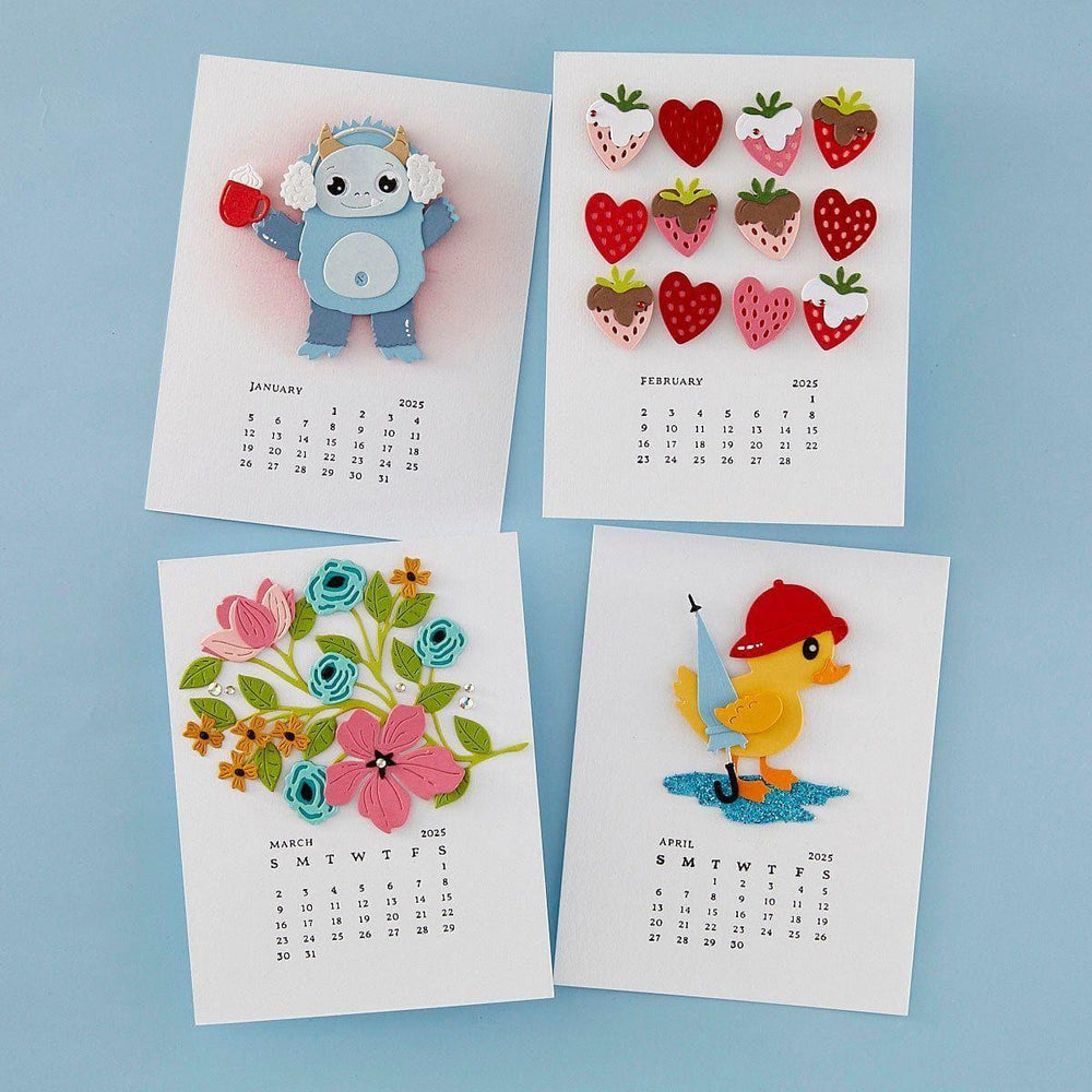 2025 DIY Calendar Press Plates from the Florals Through the Year Collection