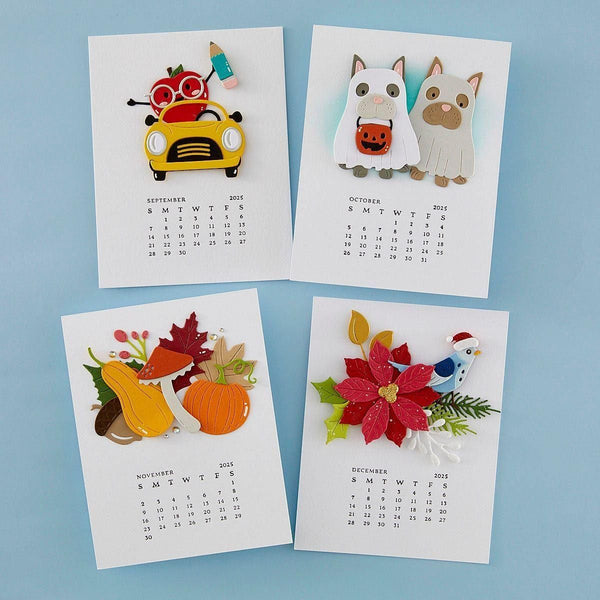 2025 DIY Calendar Press Plates and DIY Easel BetterPress Dies Bundle from the Florals Through the Year Collection