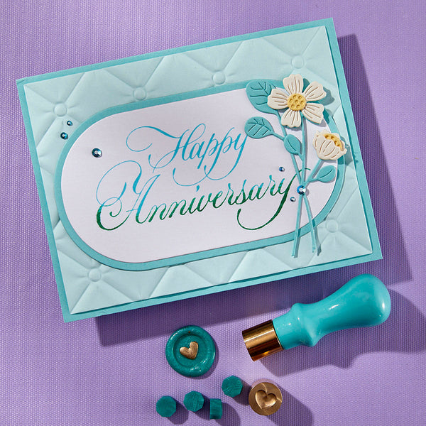 Copperplate Happy Anniversary BetterPress Plate by Paul Antonio