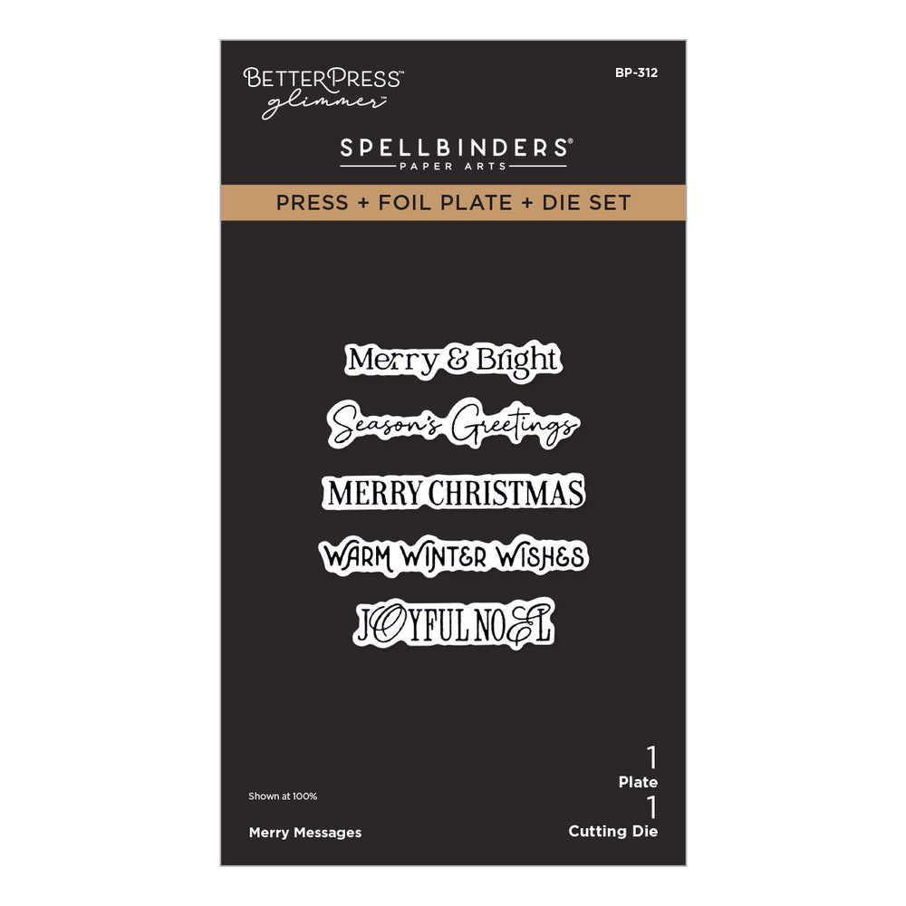 Merry Messages Press + Foil Plate & Die Set