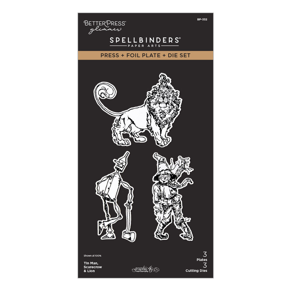 Tin Man, Scarecrow & Lion Press + Foil Plate & Die Set by Graphic45