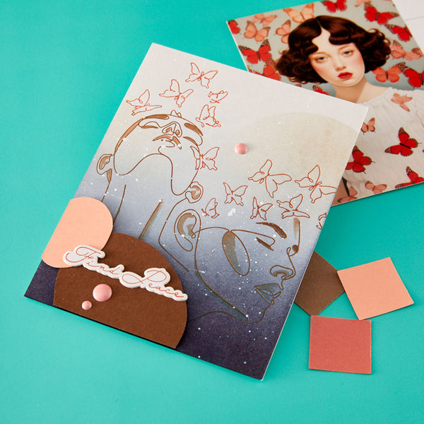 All My Senses Faces Press + Foil Plates and Stencil Bundle by Jaycee Gaspar
