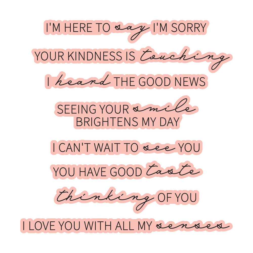 All My Senses Sentiments Press + Foil Plate & Die Set by Jaycee Gaspar