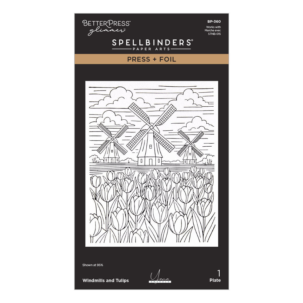 Windmills and Tulips Press + Foil Plate by Yana Smakula