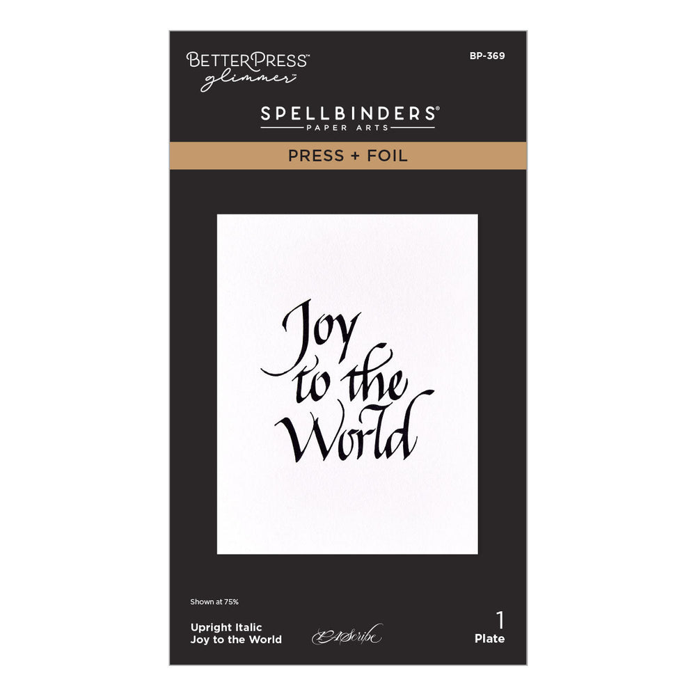 Upright Italic Joy to the World Press + Foil Plate by Paul Antonio