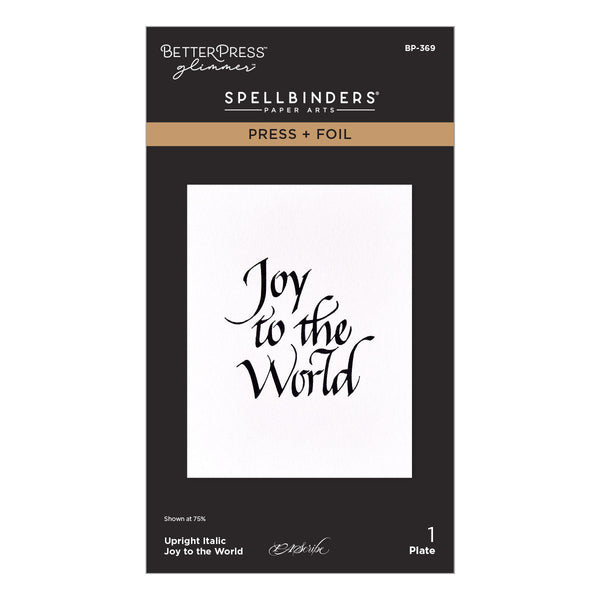 Upright Italic Joy to the World Press + Foil Plate by Paul Antonio