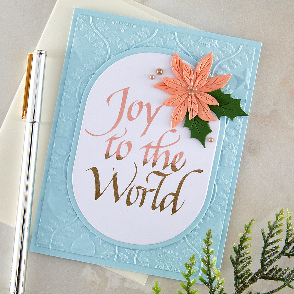 Upright Italic Joy to the World Press + Foil Plate by Paul Antonio