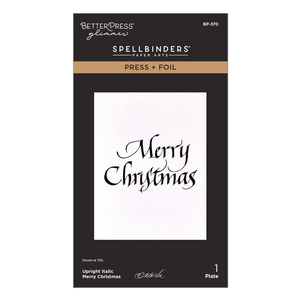 Upright Italic Merry Christmas Press + Foil Plate by Paul Antonio