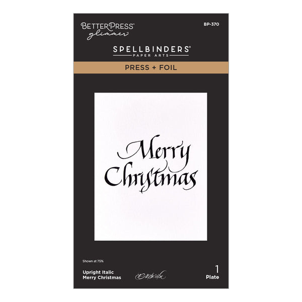 Upright Italic Merry Christmas Press + Foil Plate by Paul Antonio