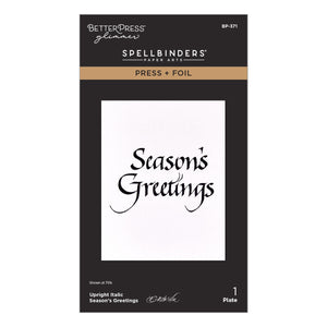 Upright Italic Season's Greetings Press + Foil Plate by Paul Antonio