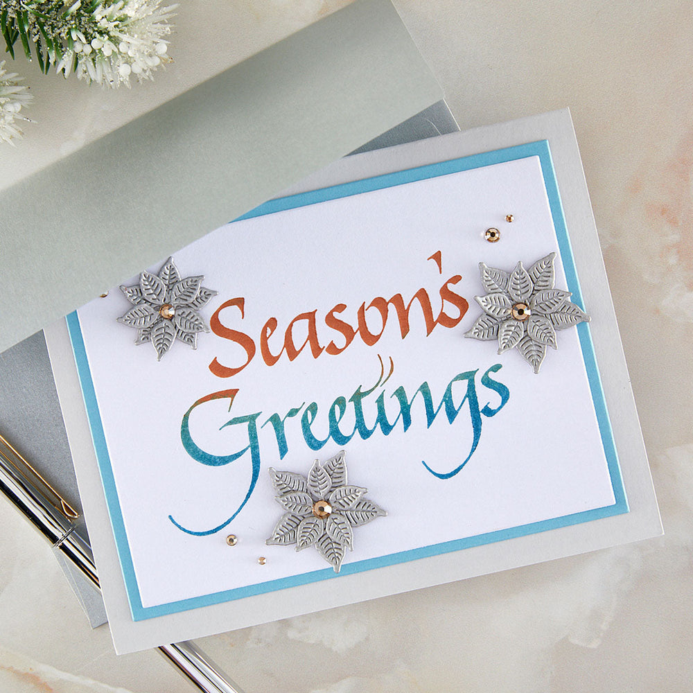 Upright Italic Holiday Sentiments Press + Foil Bundle by Paul Antonio
