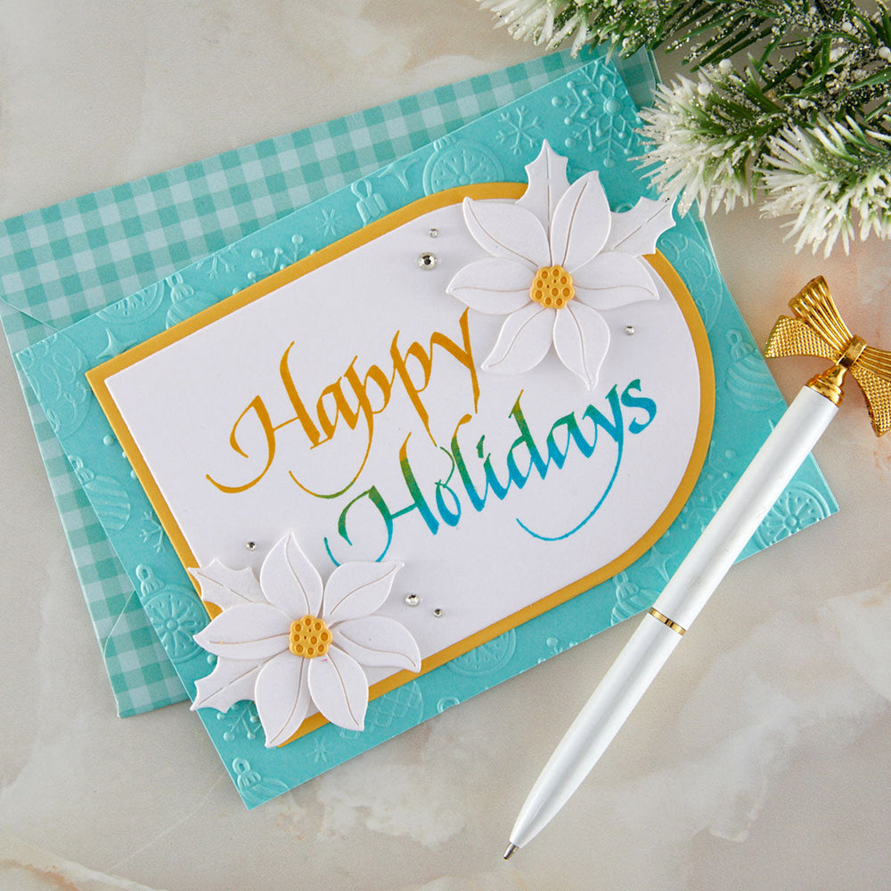 Upright Italic Holiday Sentiments Press + Foil Bundle by Paul Antonio