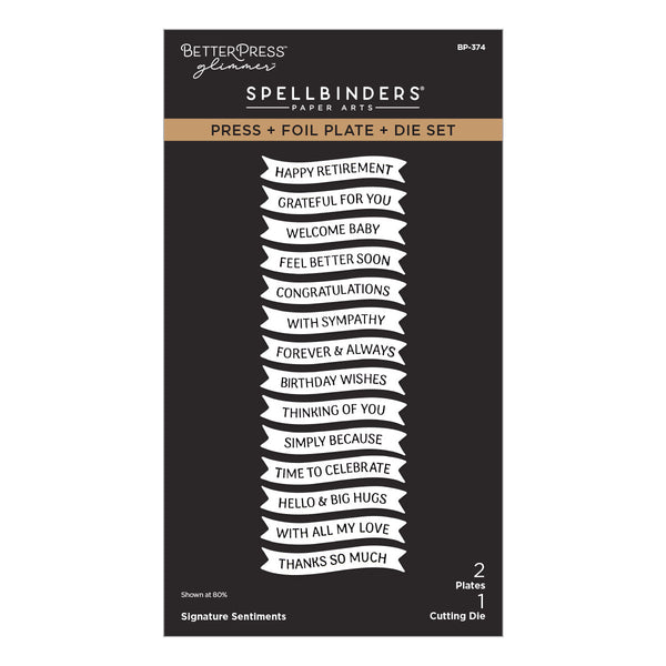 Signature Sentiments Press + Foil Plate & Die Set
