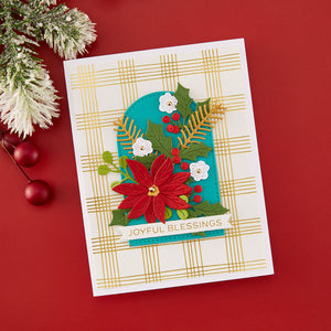 Oh What Fun Sketched Plaid Press + Foil Plate
