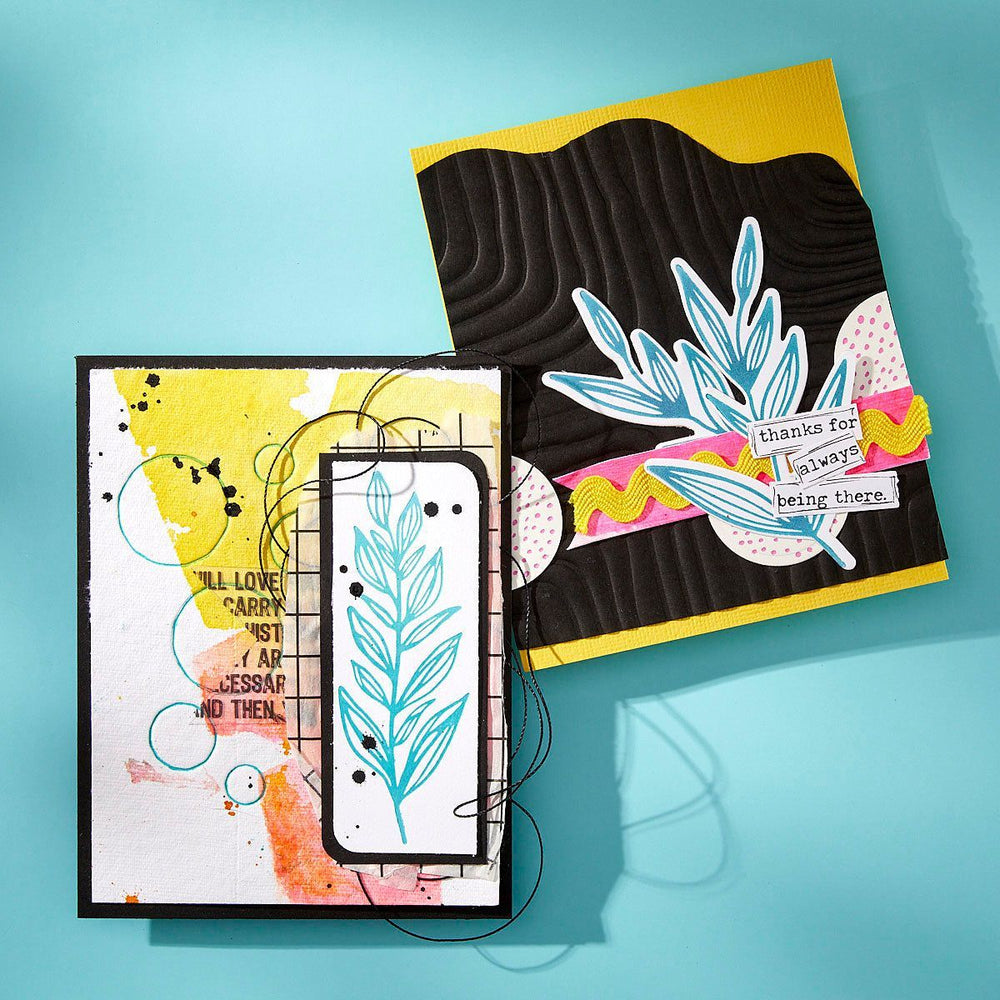 Lined Corners 3D Embossing Folder by Dina Wakley