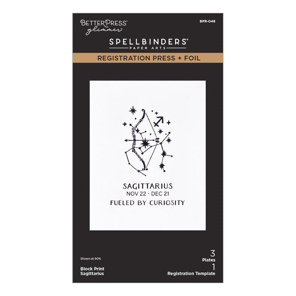 Block Print Sagittarius Registration Press + Foil Plate