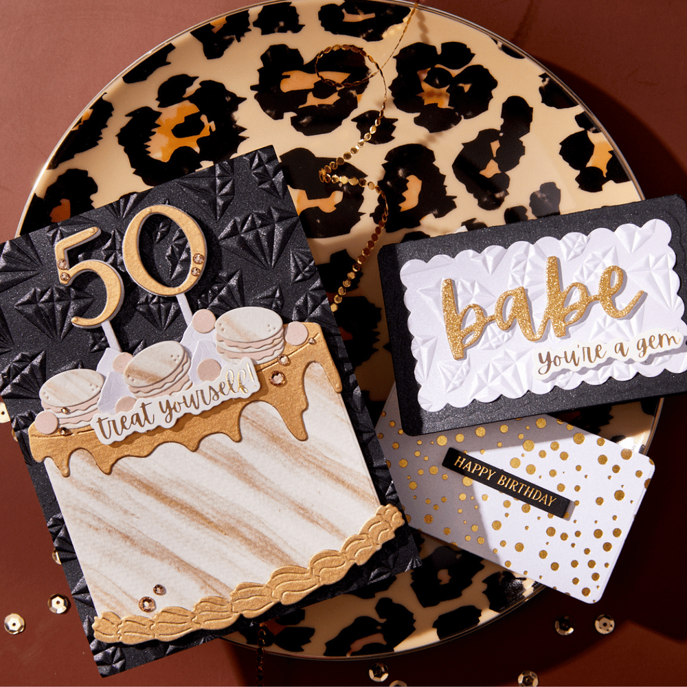 Fabulous Birthday Etched Dies from the Bougie Birthday Collection by Nina Boettcher