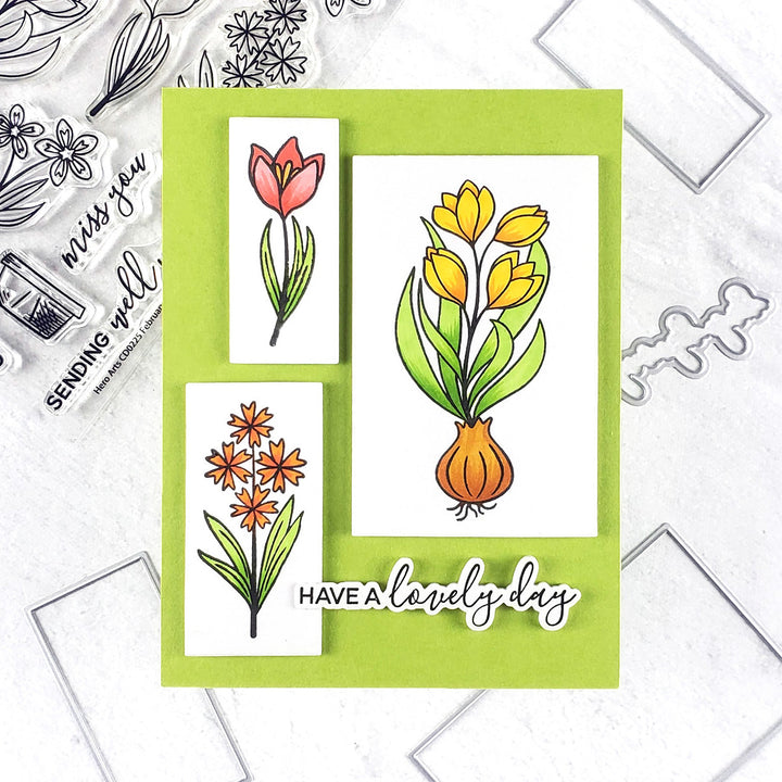 Spring Blooms - February 2025 Clear Stamp Set + Dies of the Month