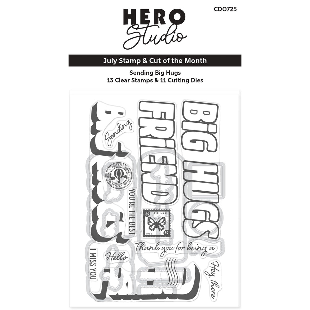 Sending Big Hugs Stamp & Cut Set of the Month - July 2025