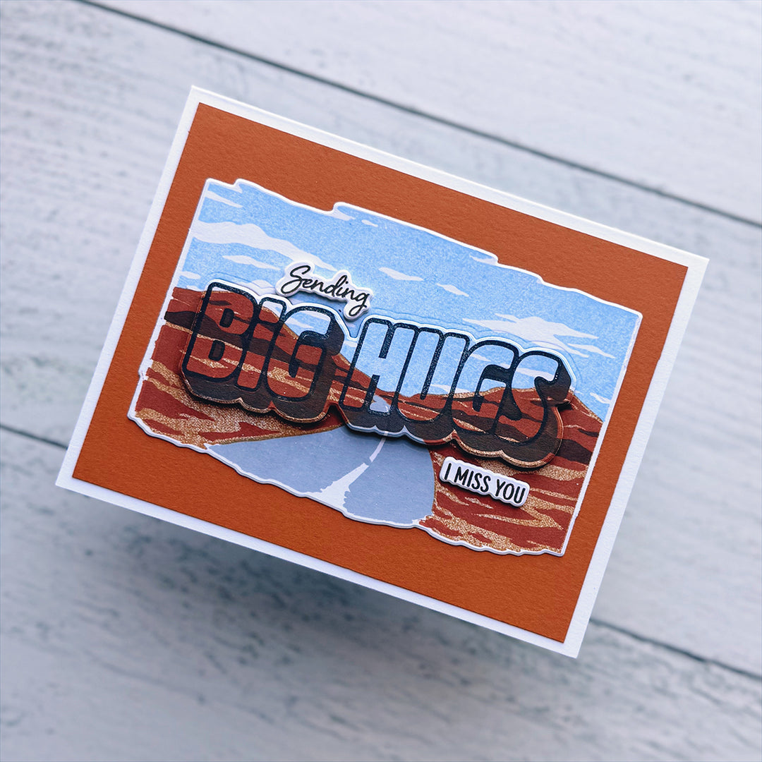 Sending Big Hugs Stamp & Cut Set of the Month - July 2025