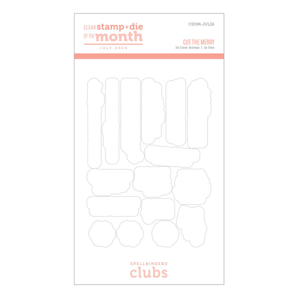 Cue the Merry - Clear Stamp & Die of the Month