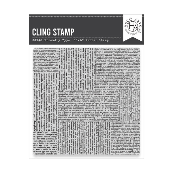 Friendly Type Cling Stamp