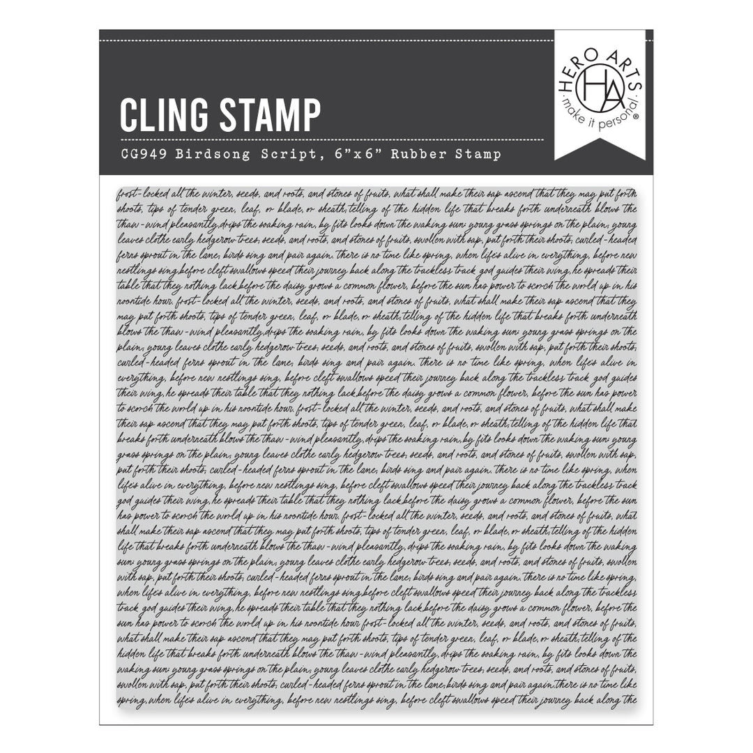 Birdsong Script Cling Stamp