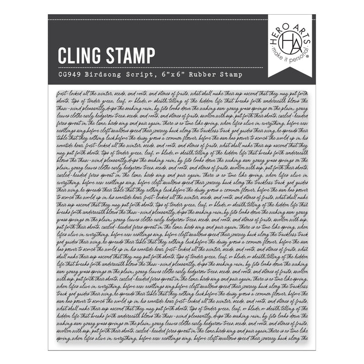 Birdsong Script Cling Stamp