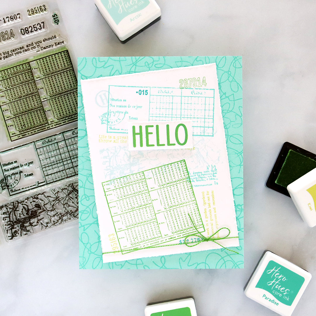 Vintage Map and Ledger Clear Stamp Set