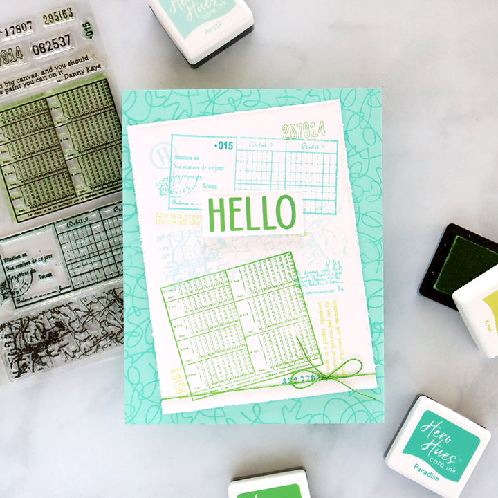 Vintage Map and Ledger Clear Stamp Set