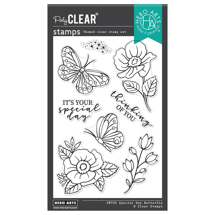 Hero Arts Special Day Butterfly Stamp Set from the Spring Whimsy Collection