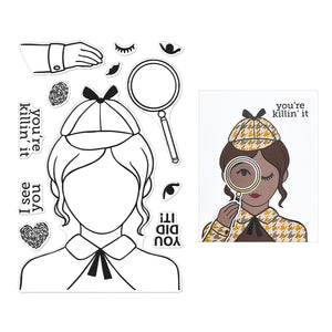 Miss Detective Stamp Set from the Case Closed Collection