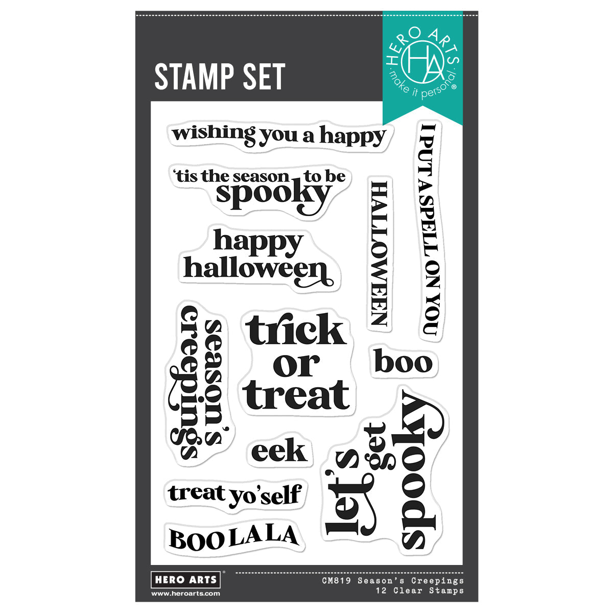 Hero Arts Season's Creepings Clear Stamp Set from the Hocus Pocus