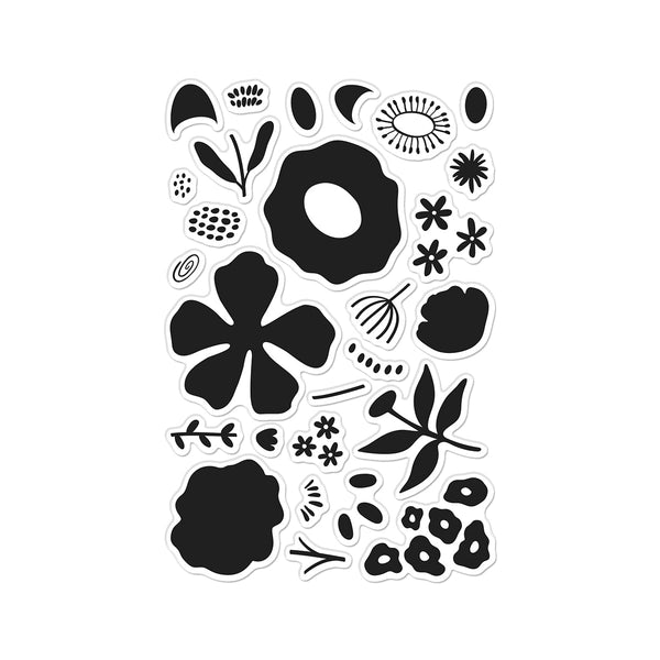 Abstract Floral Clear Stamp Set