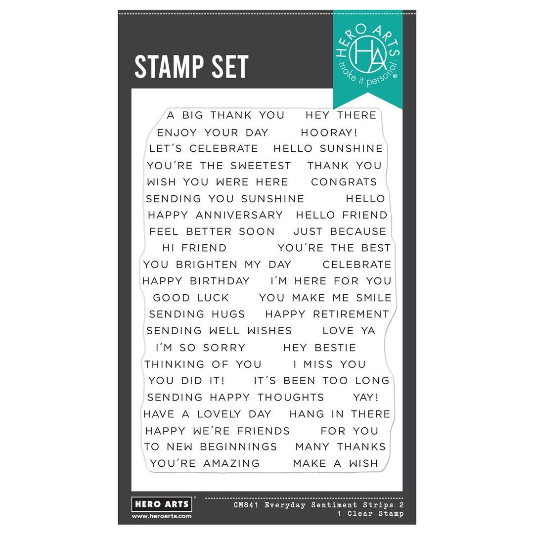 Everyday Sentiment Strips 2 Clear Stamp Set
