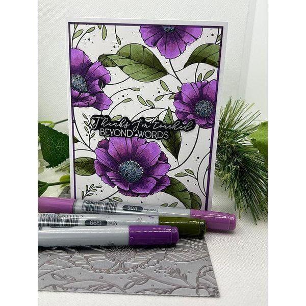 Cosmos Backdrop BetterPress and Stencil Bundle from the Pressed Posies Collection